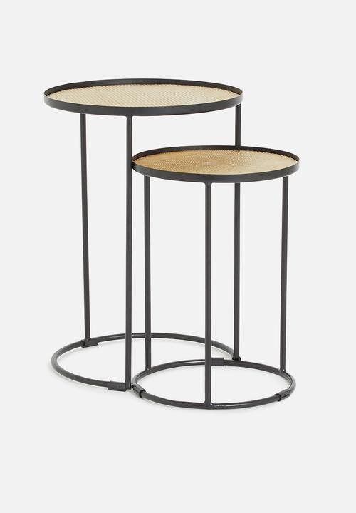 Sixth Floor - Ally nested side tables - black