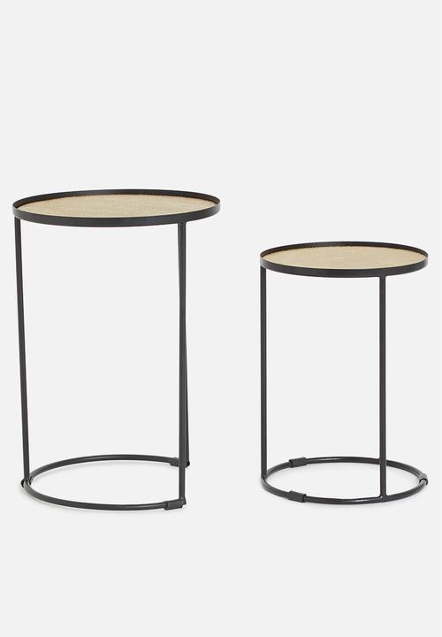 Sixth Floor - Ally nested side tables - black