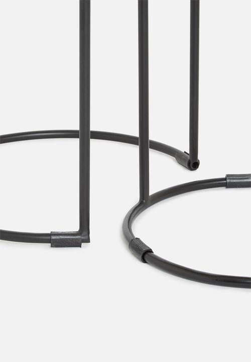 Sixth Floor - Ally nested side tables - black