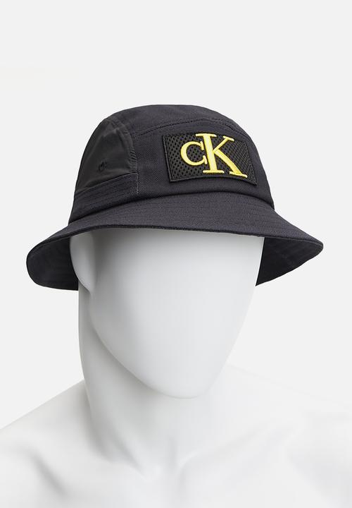 Calvin Klein - Mix material bucket hat - black