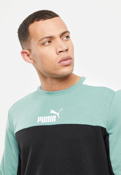 PUMA - Ess+ block crew tr - mineral blue