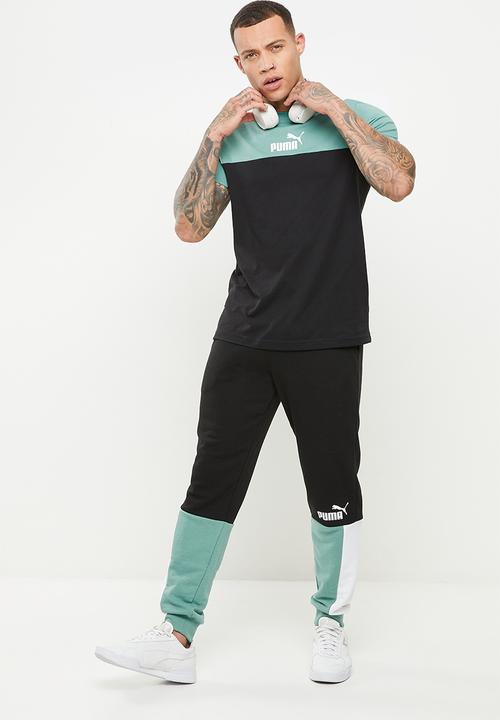 PUMA - Ess+ block tee - mineral blue