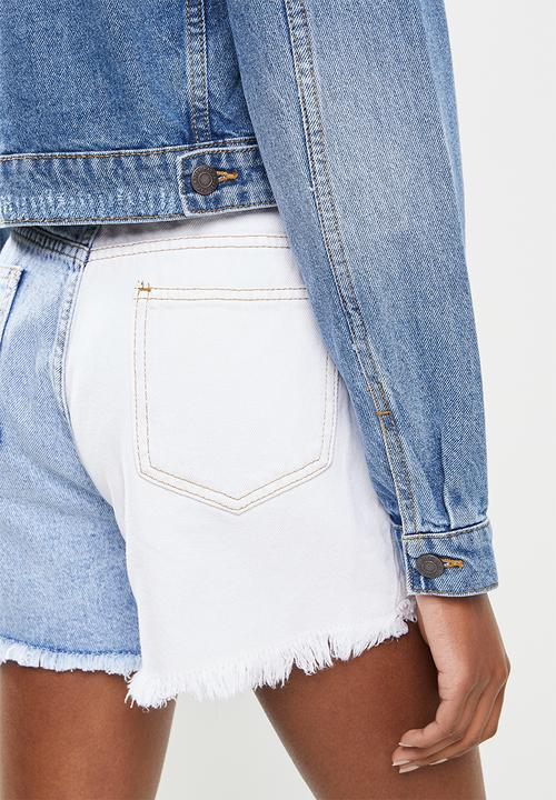 Noisy May - Carol long sleeve destroy  denim jacket - blue 