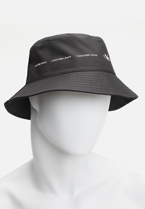 Calvin Klein - Stripe logo bucket hat - black