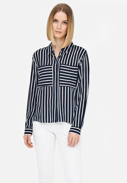 Jacqueline de Yong - Zoe life long sleeve shirt - sky captain