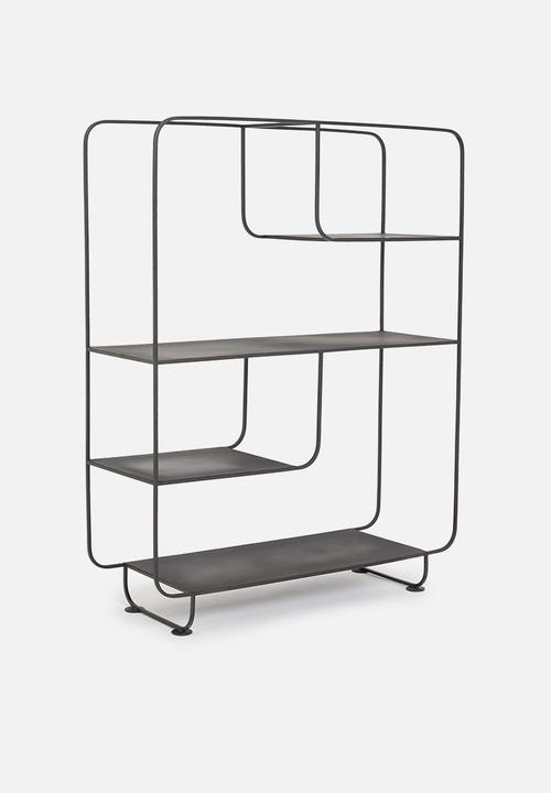 Sixth Floor - Nova 4 shelf metal cabinet - black