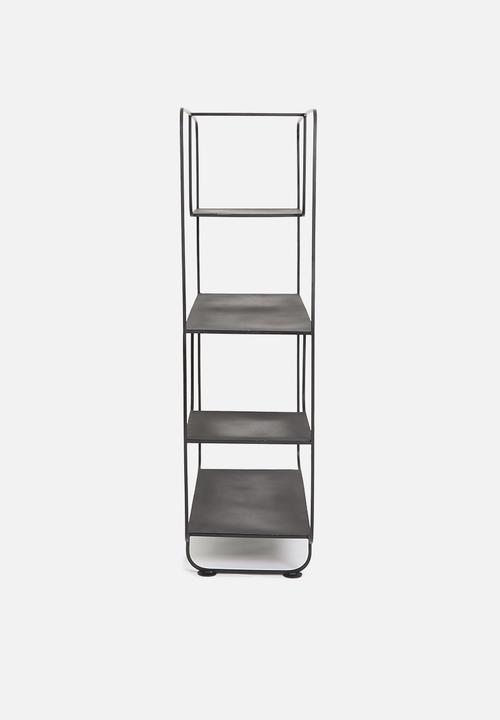 Sixth Floor - Nova 4 shelf metal cabinet - black