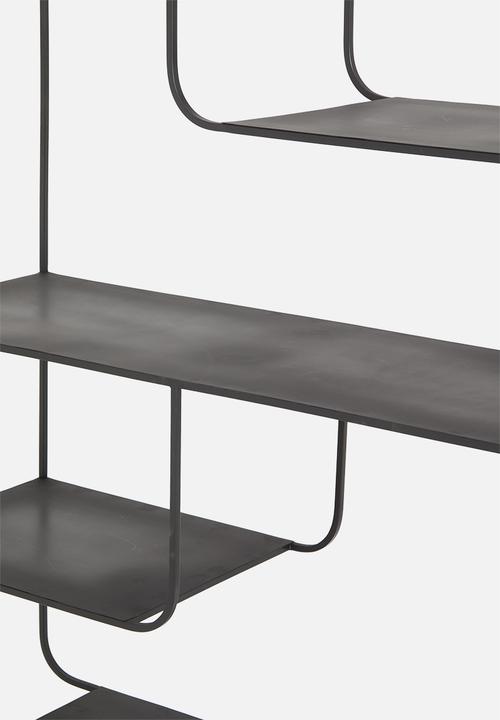 Sixth Floor - Nova 4 shelf metal cabinet - black