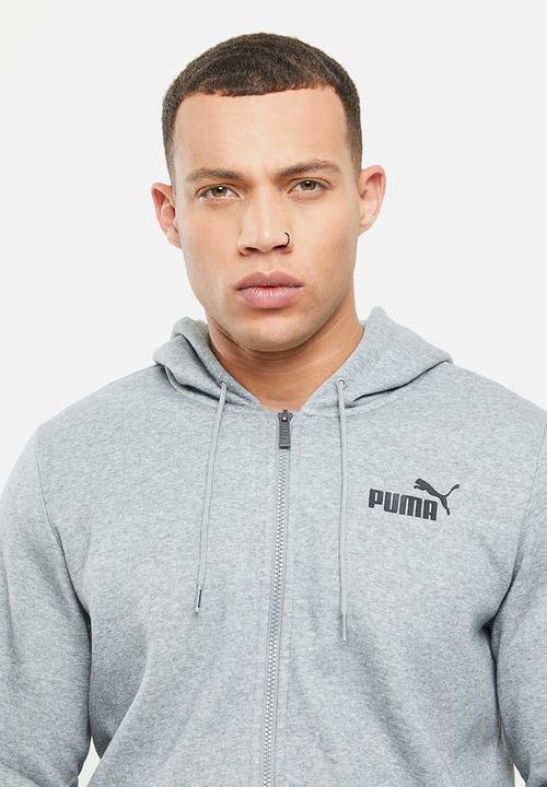 PUMA - Ess small logo fz hoodie fl - medium grey heather