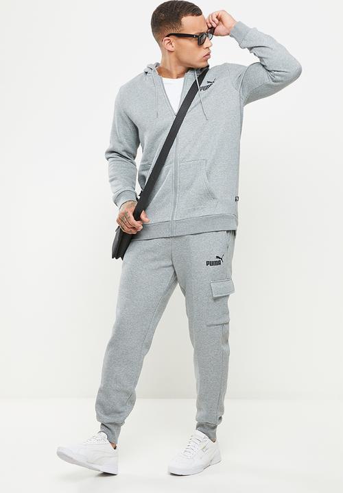 PUMA - Ess small logo fz hoodie fl - medium grey heather