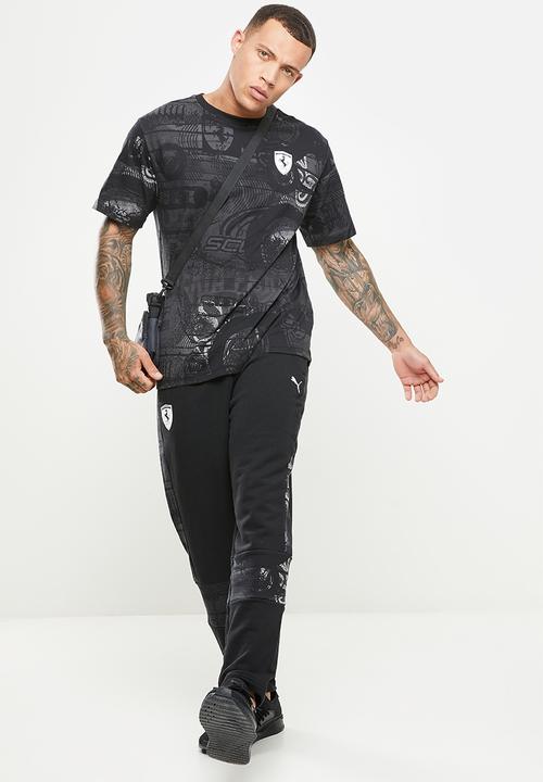 PUMA - Ferrari race aop tee - puma black