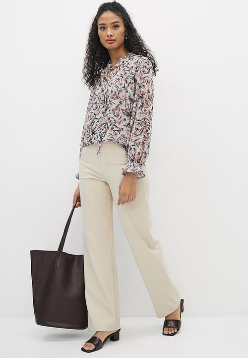 edit - Chiffon piecrust collar blouse - multi