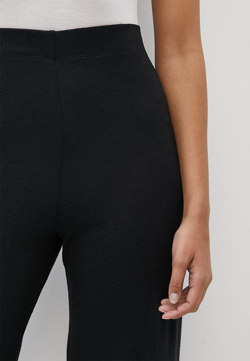 edit - Knit textured wide leg - black