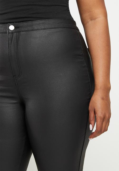Missguided - Plus vice highwaist coated skinny jeans - black