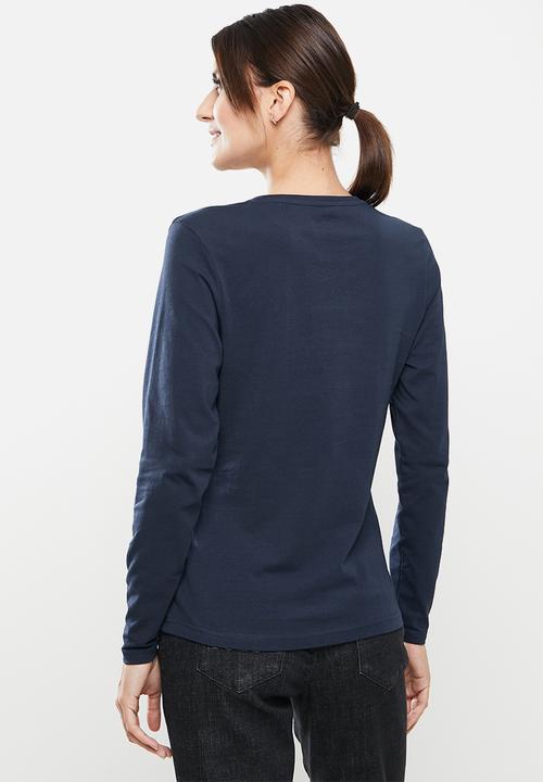 POLO - Women long sleeve logo tee - navy