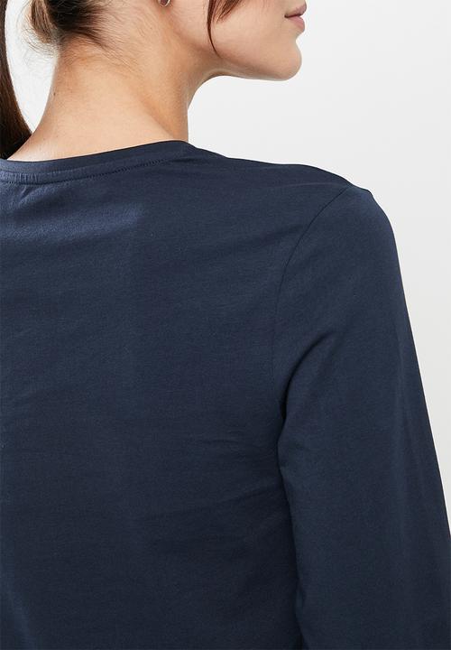 POLO - Women long sleeve logo tee - navy