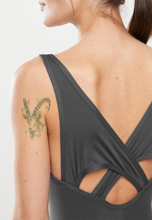 dailyfriday - Cut out yoga suit - grey