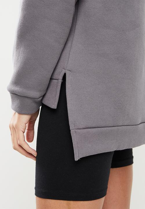 Trendyol - Raised loose pattern knitted sweatshirt  - grey