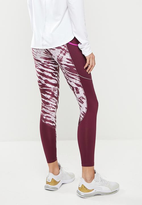 PUMA - Graphic high waist 7/8 tights - grape wine