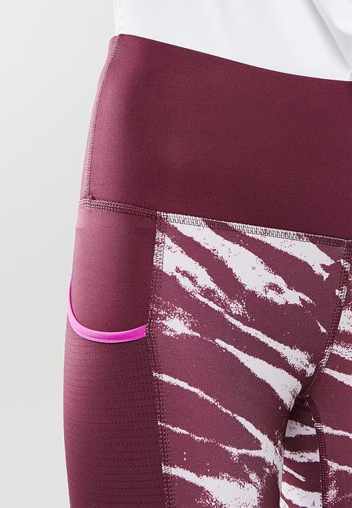 PUMA - Graphic high waist 7/8 tights - grape wine