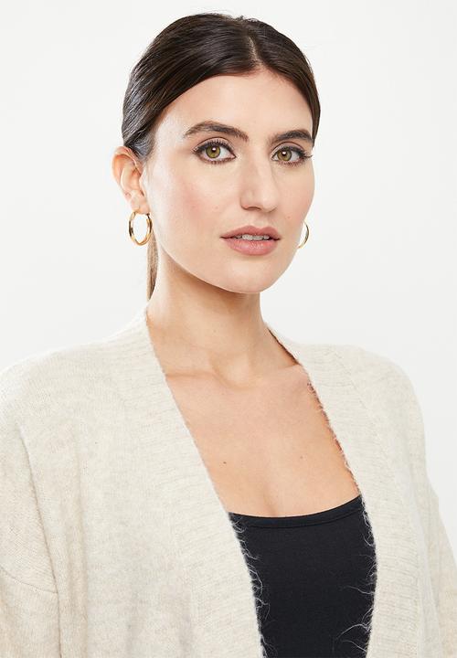 Trendyol - Long knitwear cardigan  - stone