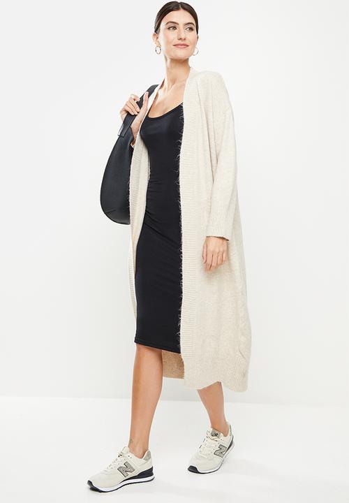 Trendyol - Long knitwear cardigan  - stone