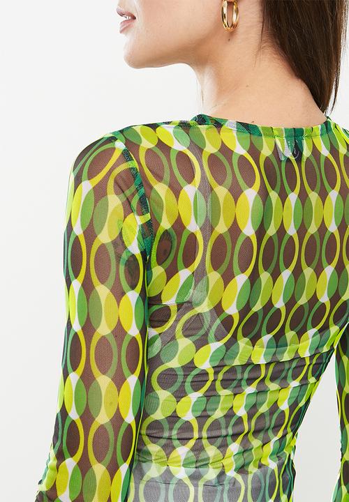 Me&B - Mesh tee top long sleeve - multi