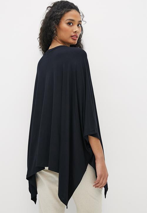 edit - Knit batwing top - black