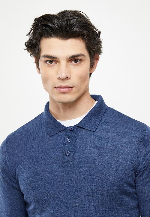 Trendyol - Maxwell long sleeve knit golfer - blue