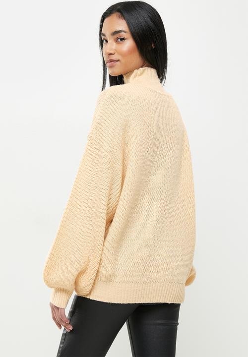 Missguided - Petite high neck jumper - stone
