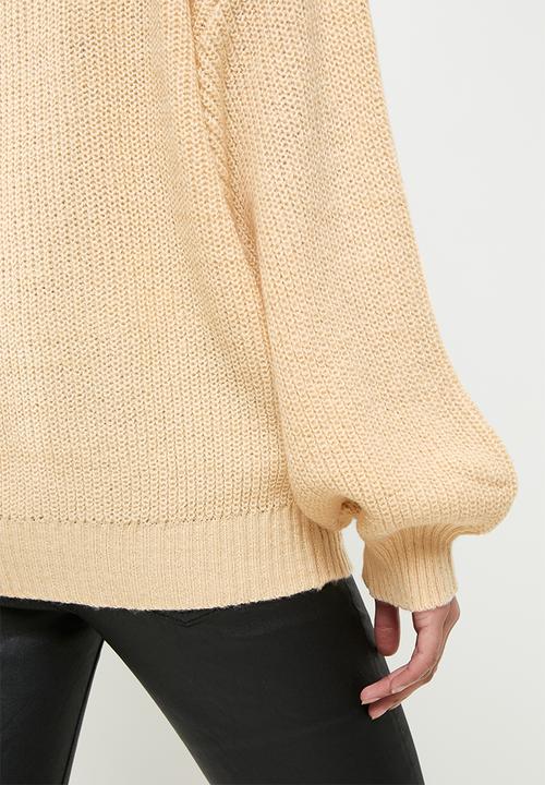 Missguided - Petite high neck jumper - stone