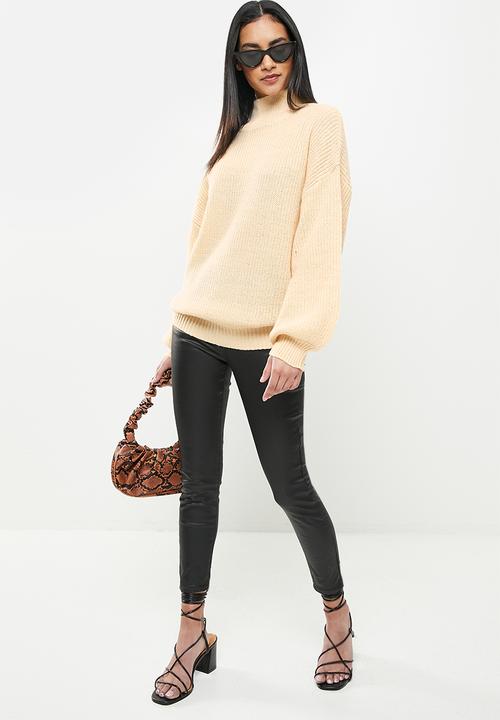 Missguided - Petite high neck jumper - stone