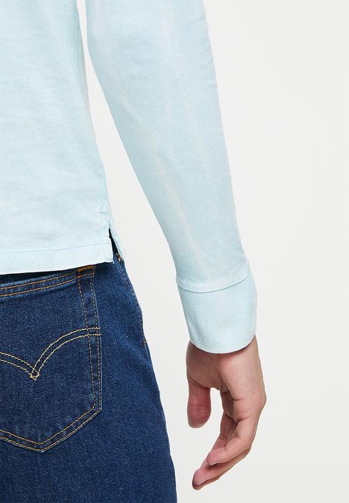 Replay - Replay long sleeve washed golfer - grey
