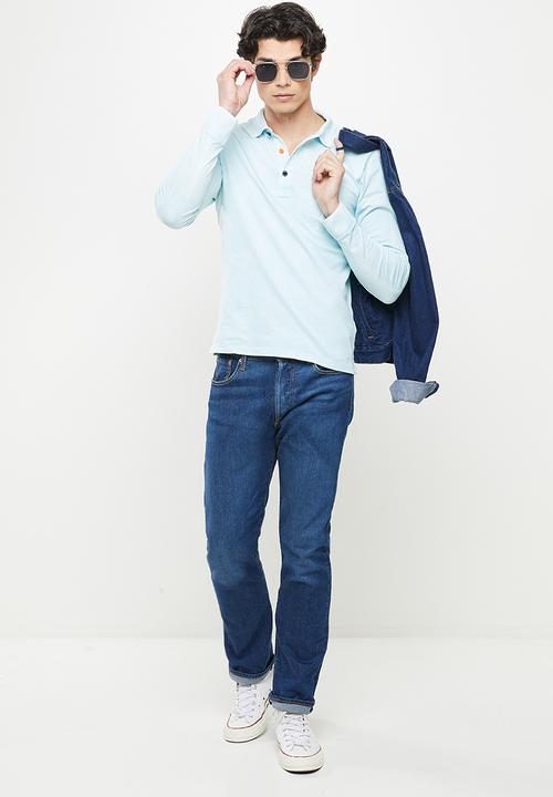 Replay - Replay long sleeve washed golfer - grey