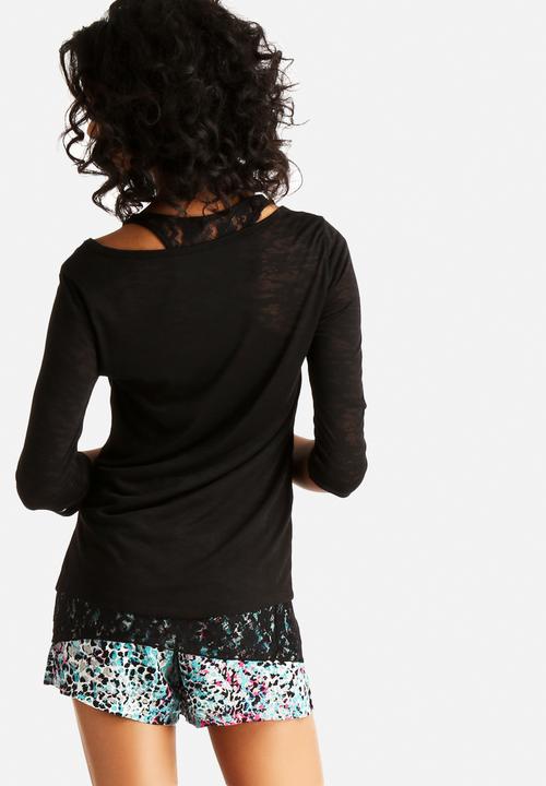 ONLY - Teddy Double 3/4 Lace Top