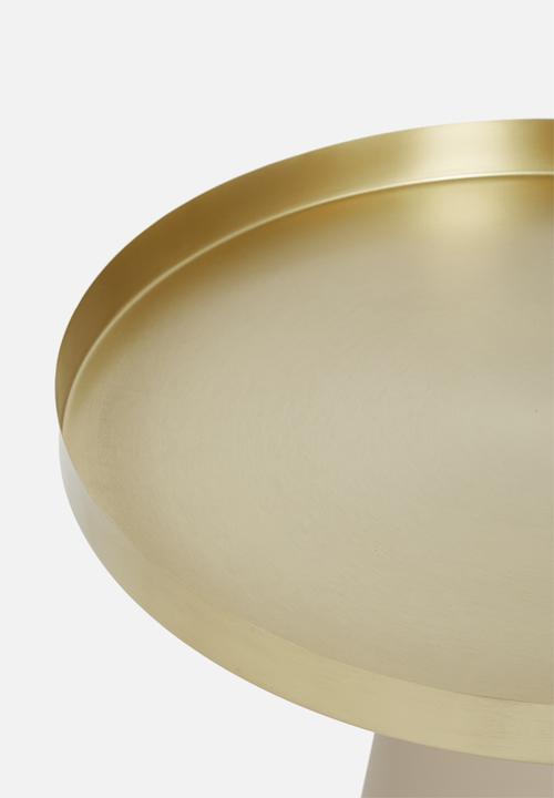 Sixth Floor - Ella side table - neutral & gold