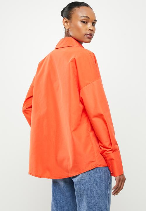 Missguided - Oversized poplin shirt - orange