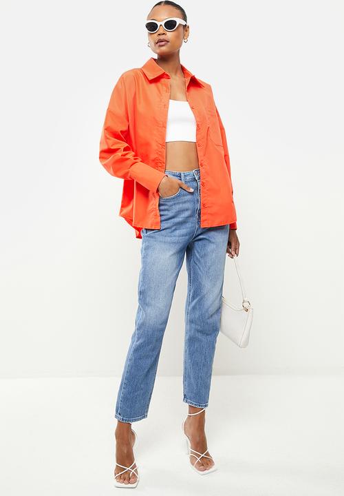 Missguided - Oversized poplin shirt - orange