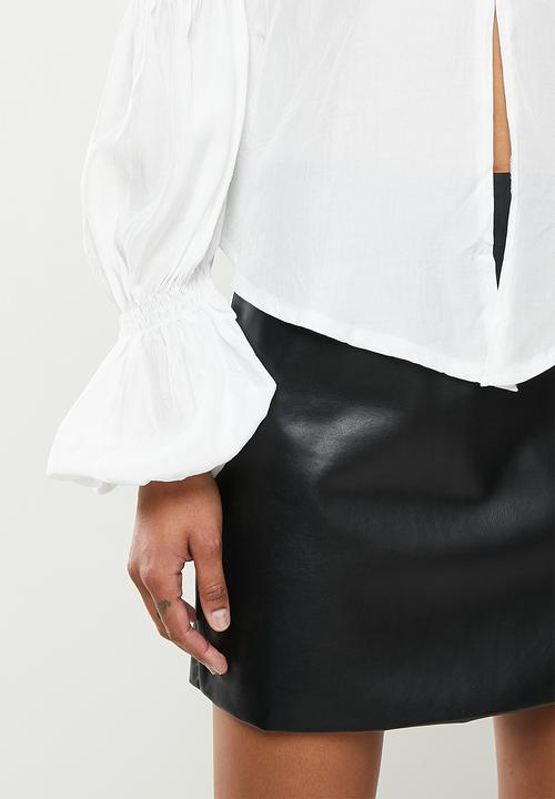 Missguided - Puff sleeve milkmaid top - white