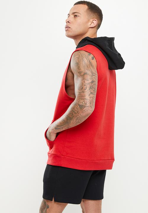 NBA - Bulls sleeveless hooded sweater - red & black 