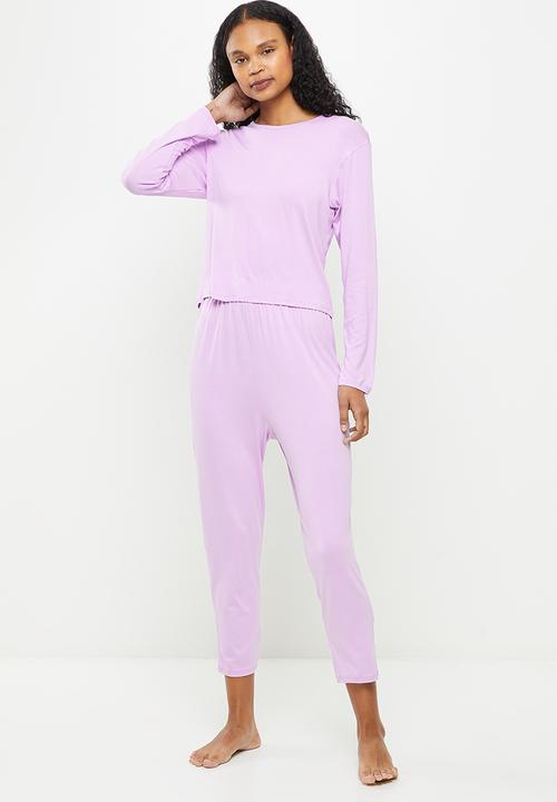 Superbalist - Sleep long sleeve top and pants set - lilac