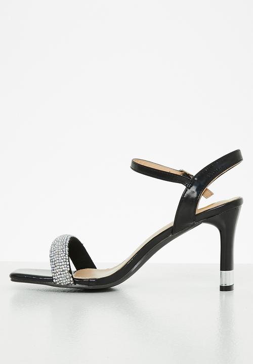 Footwork - Gizelle barely there block heel - black