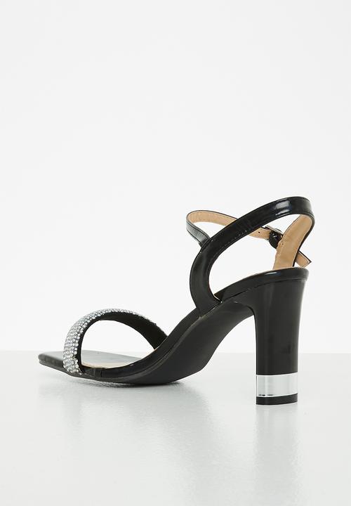 Footwork - Gizelle barely there block heel - black