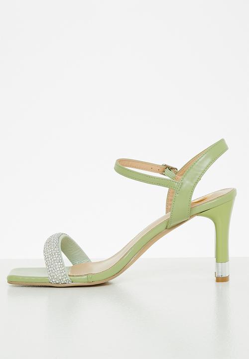 Footwork - Gizelle barely there block heel - green