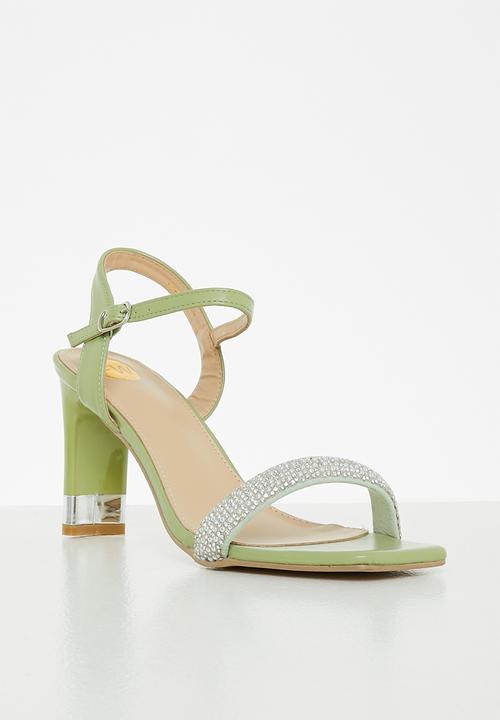 Footwork - Gizelle barely there block heel - green