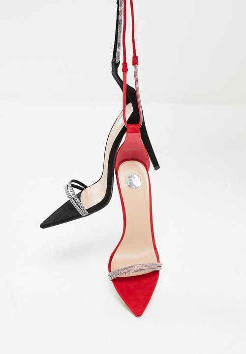 Footwork - Opal ankle cuff stiletto heel - red