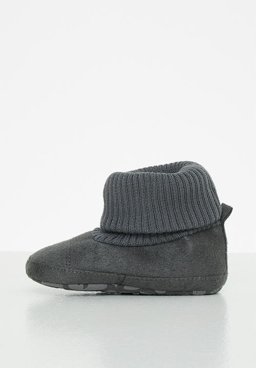 Pop Candy - Baby boys sock boot - charcoal