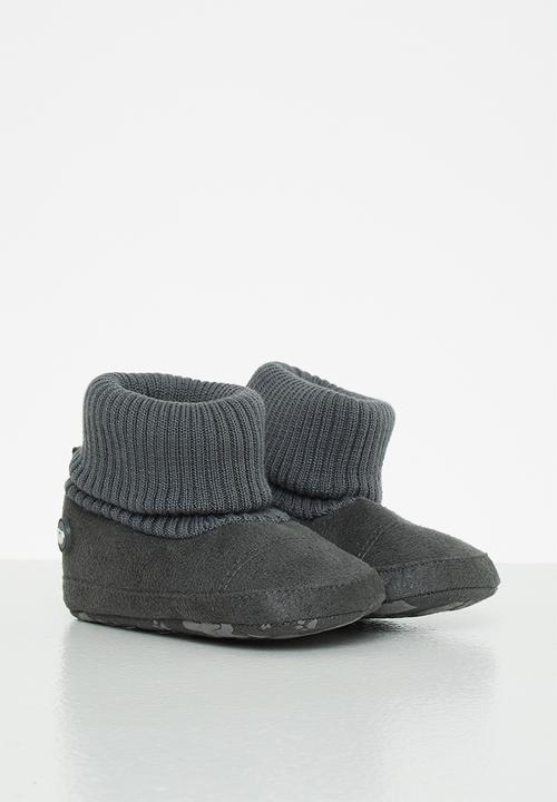 Pop Candy - Baby boys sock boot - charcoal