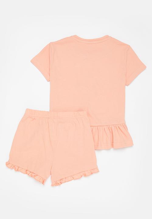 Superbalist Kids - Frill detail pj set - peach