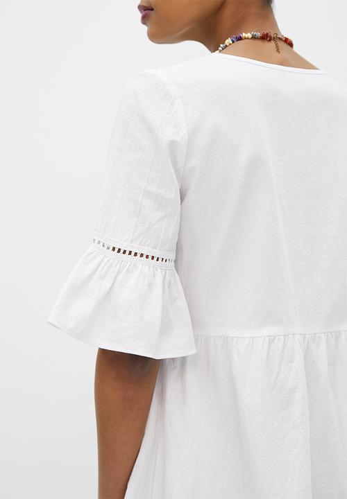 MILLA - Trim inset mini dress - ivory